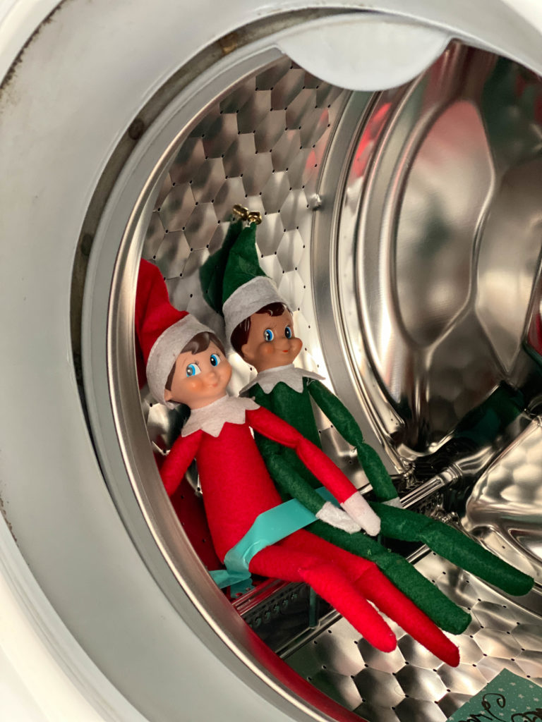 Elf on the Shelf in the washing machine