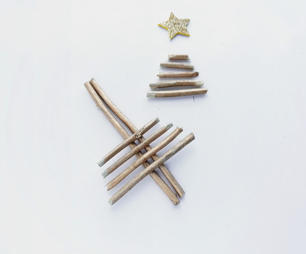 Christmas twig tree craft