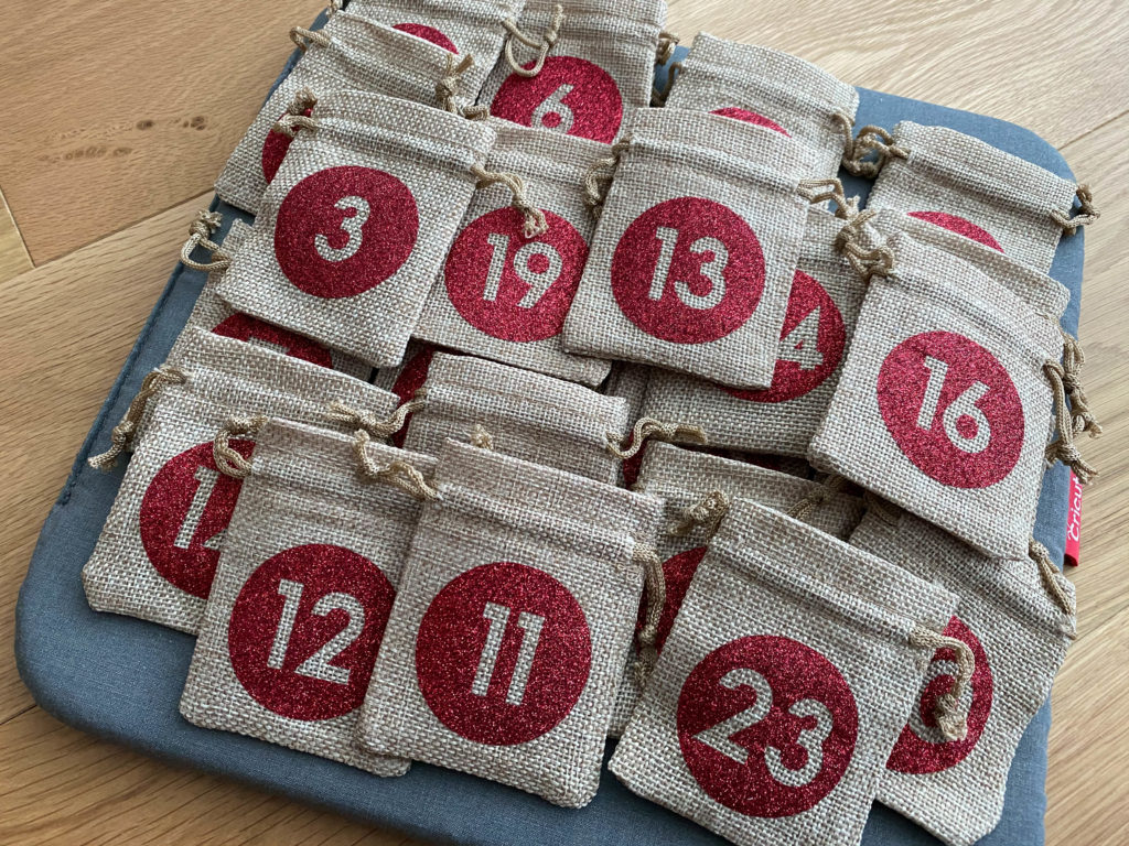 Cricut made Advent gift bags