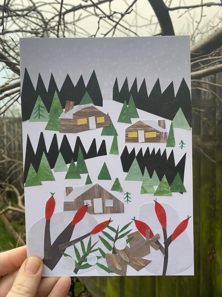 winter collage scene