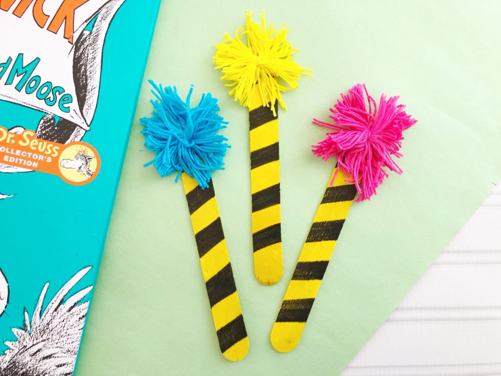 Dr Seuss truffula trees craft for kids