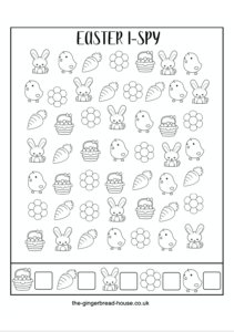 Free printable Easter i-spy activity for kids