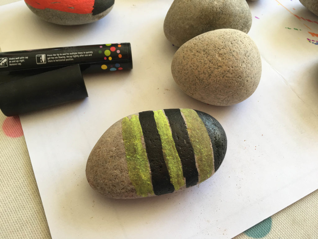 painted bee rocks