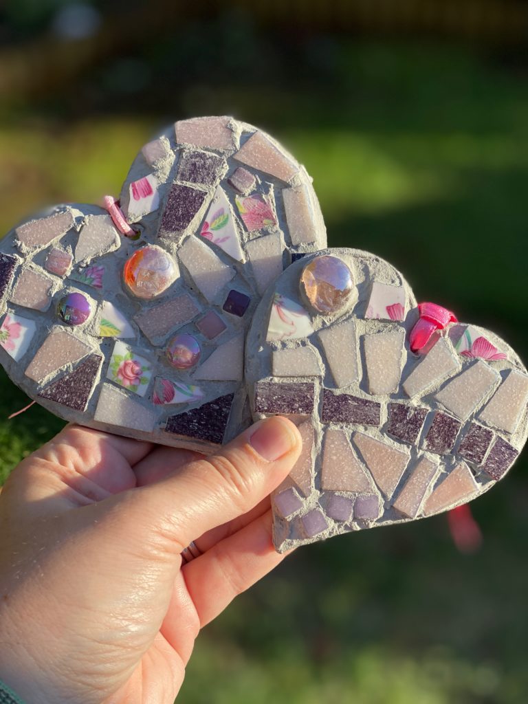 simple mosaic hearts