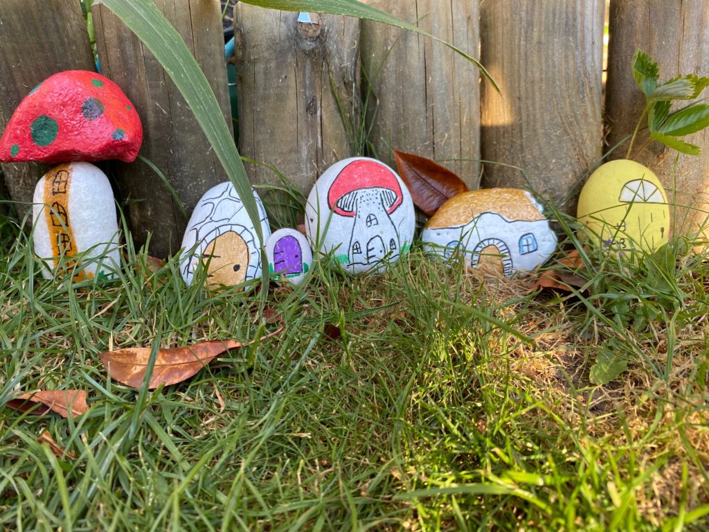 painted rock fairy houses and doors