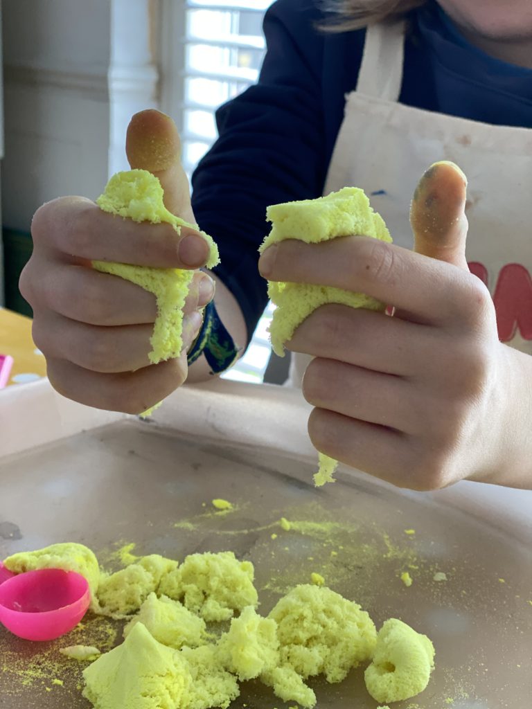 playing with magic sand