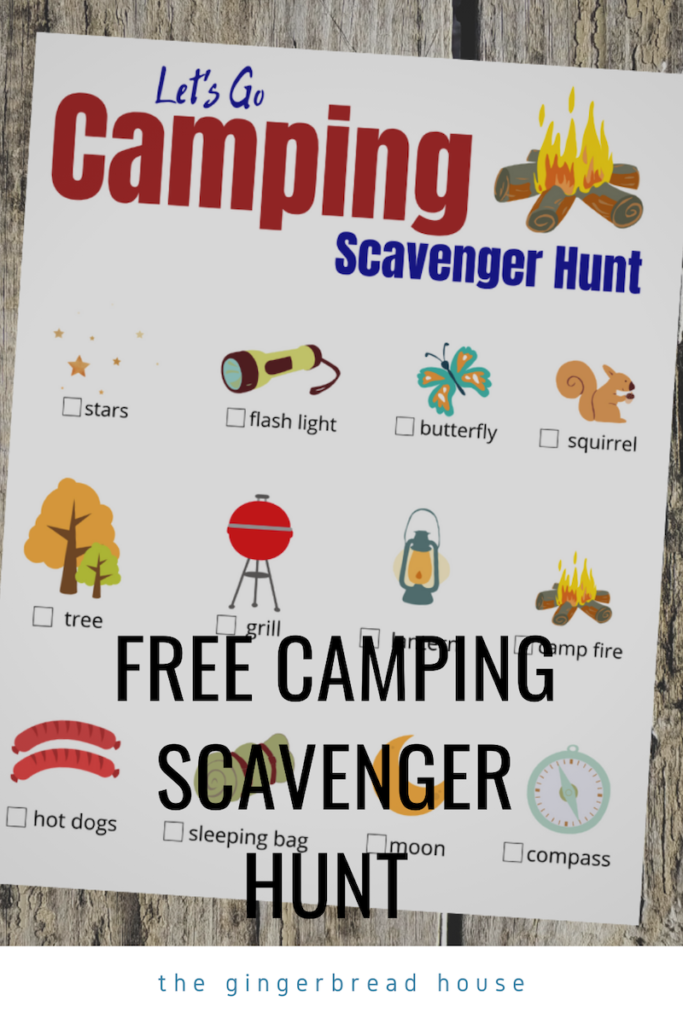 Free camping scavenger hunt printable - the-gingerbread-house.co.uk