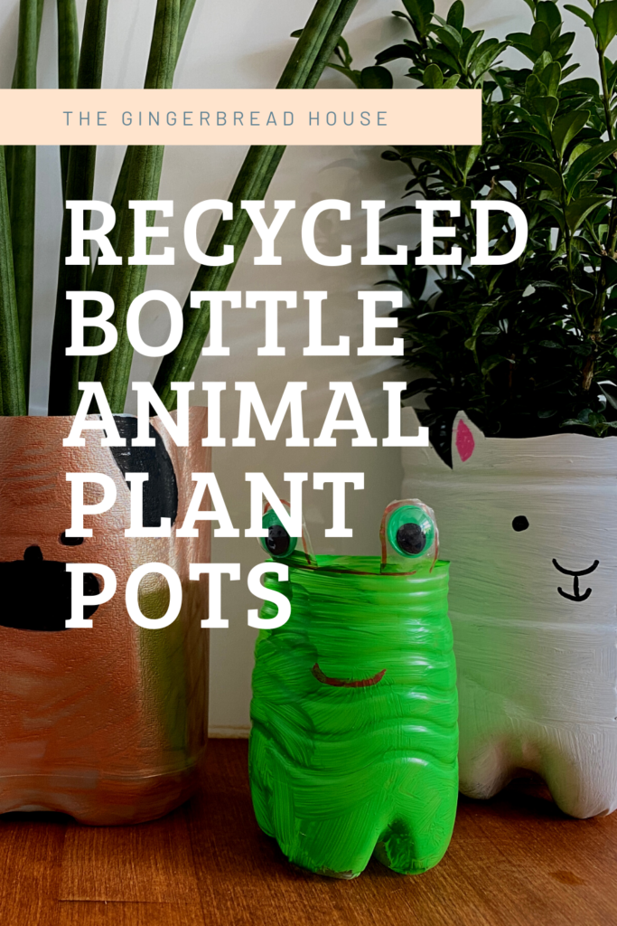 DIY recycled bottle animal plant pots