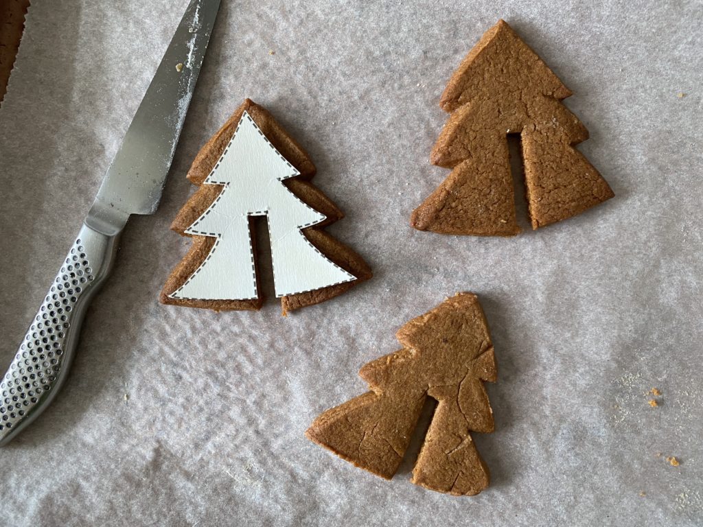 trimming the gingerbread 