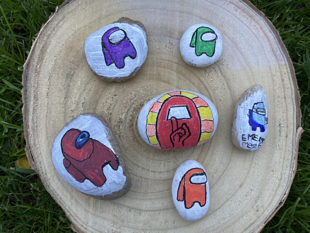 easy Among Us painted rocks