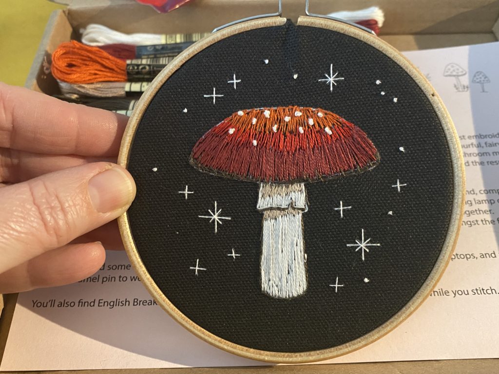 Fly Algaric toadstool embroidery