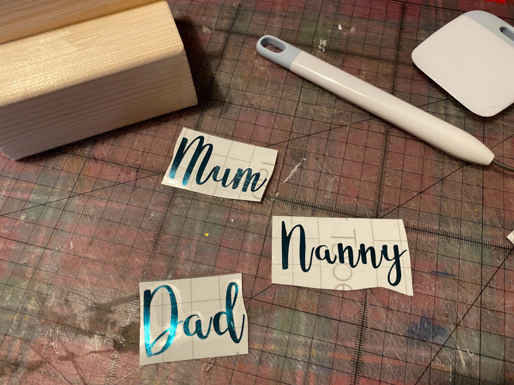 Cricut cut vinyl name