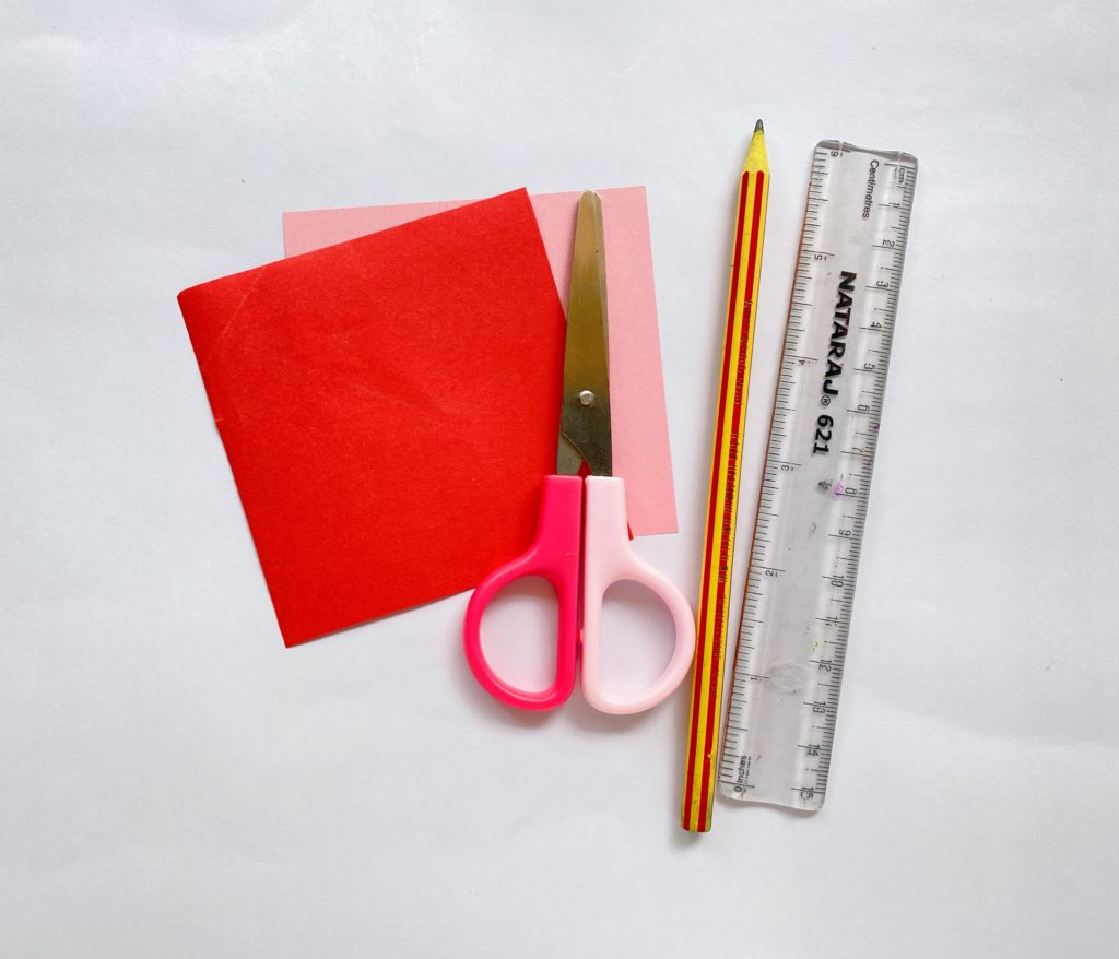 How to fold a Valentine paper heart origami bookmark