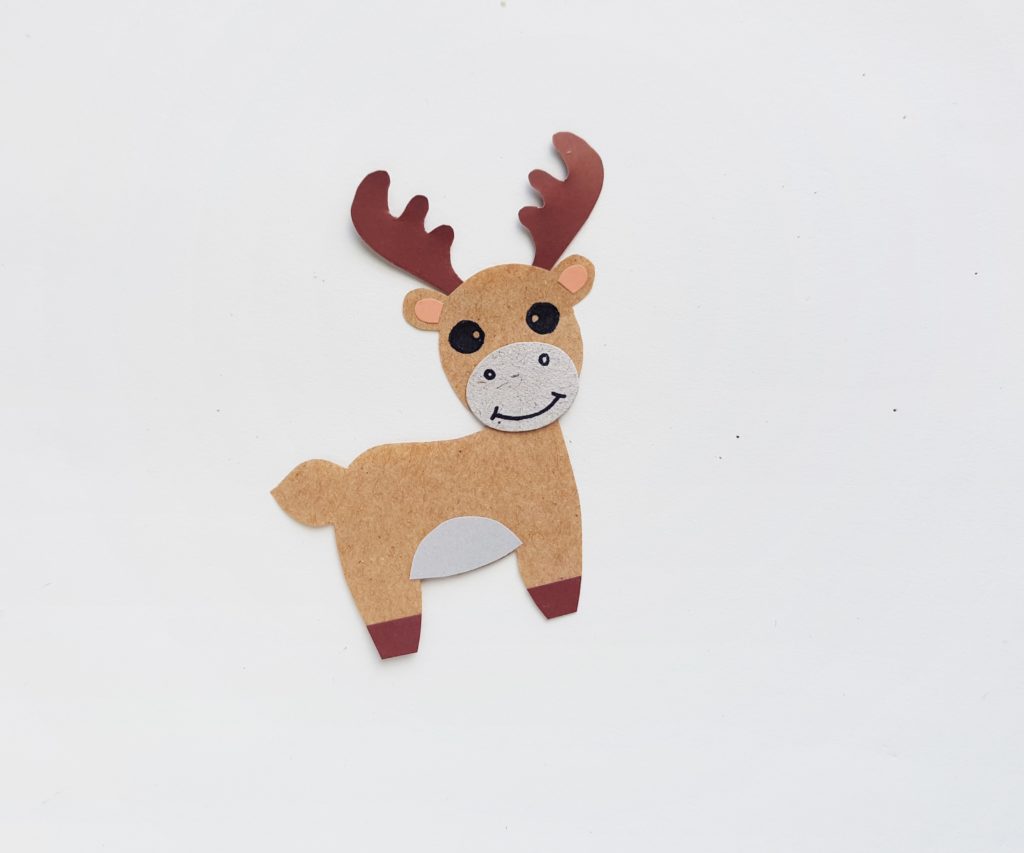 Paper moose puppet activity for kids