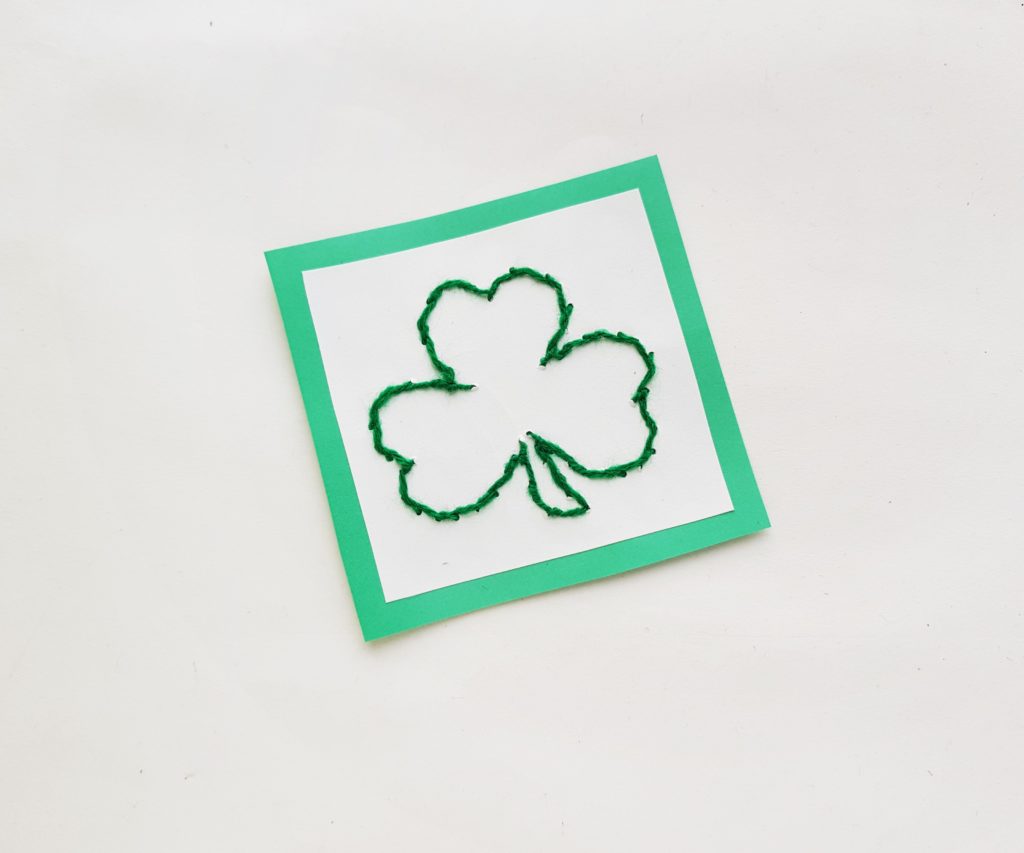 St Patrick's Day stitch craft for kids