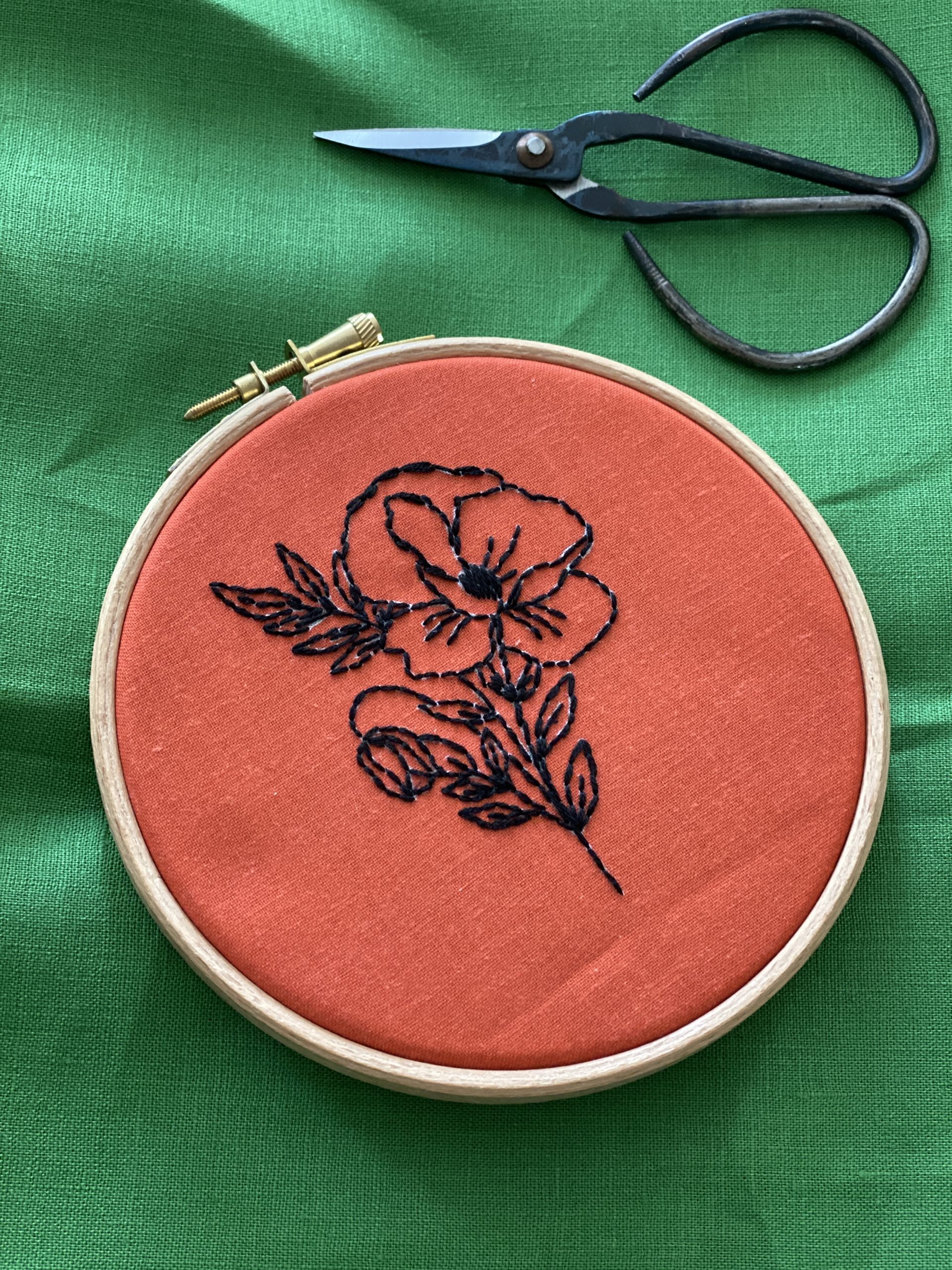 poppy embroidery hoop