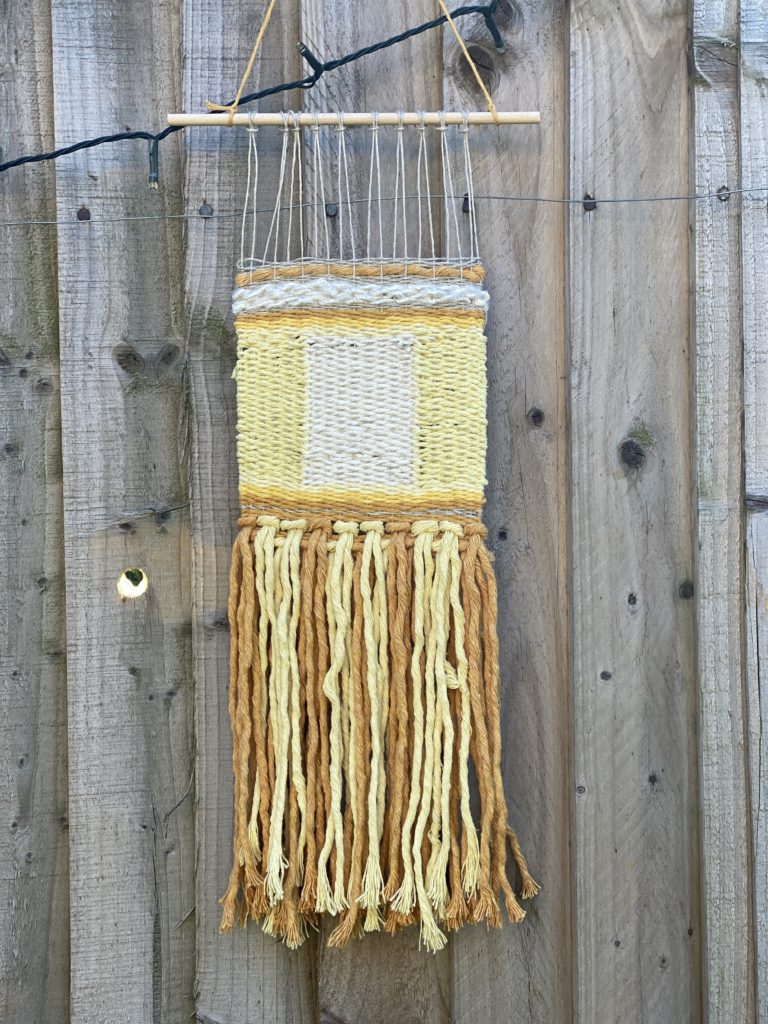 first attempt at frame loom weaving