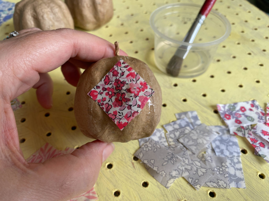 Easy no-sew Liberty fabric pumpkins