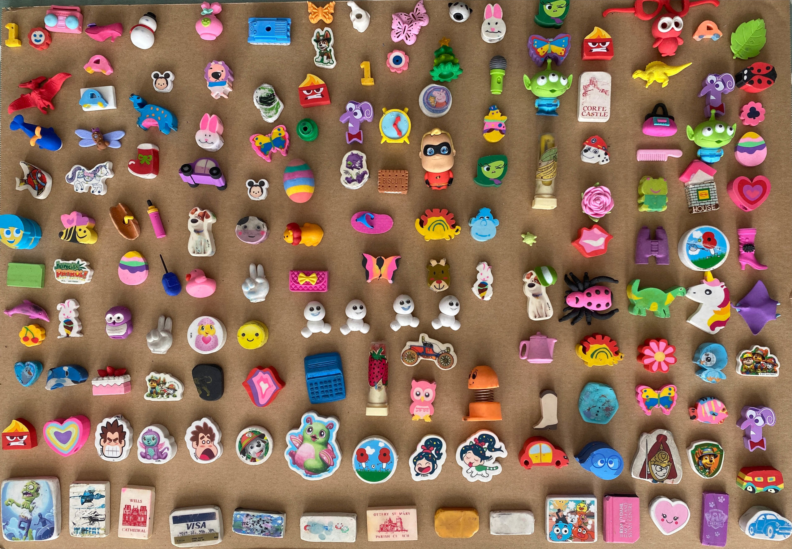 child's rubber collection