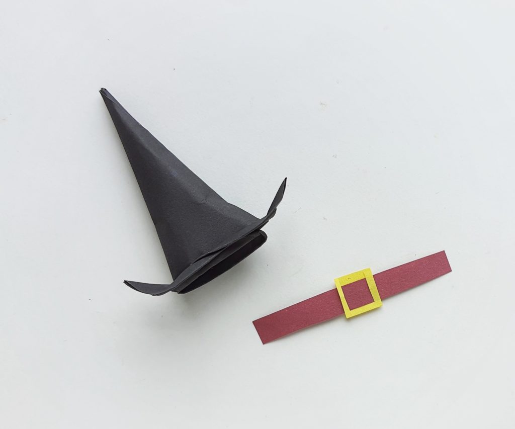 DIY origami Witch's Hat craft