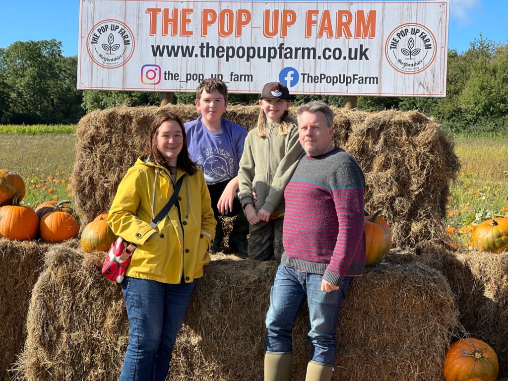 picking our own pumpkins at the pumpkin farm