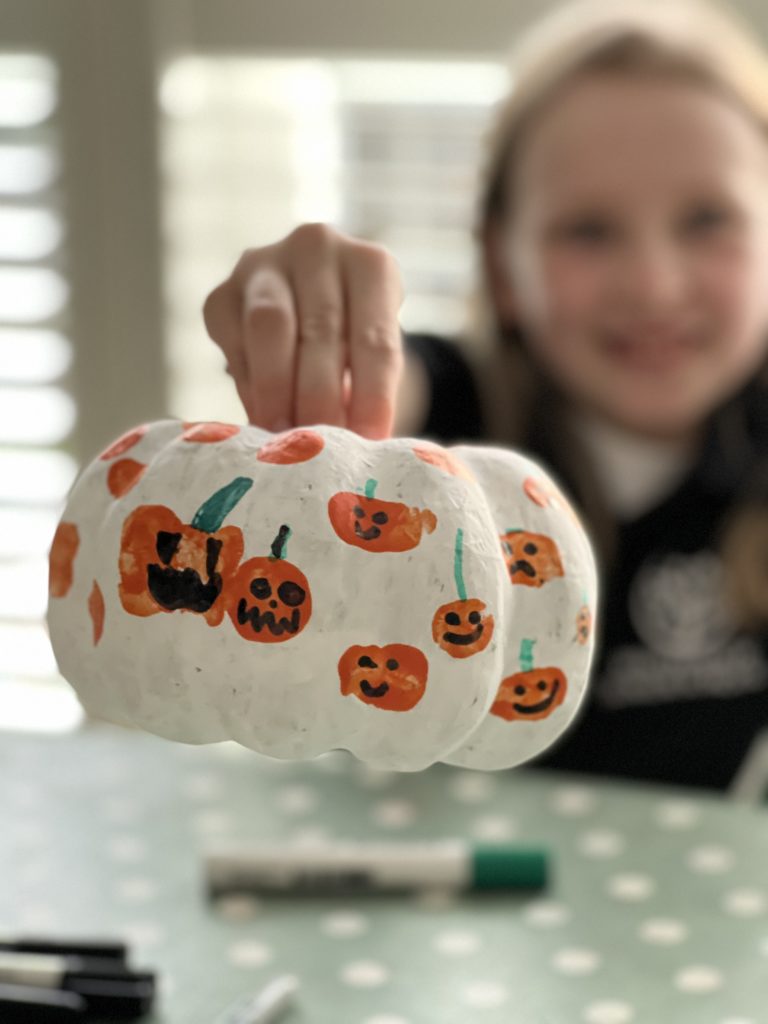 fingerprint painted pumpkin