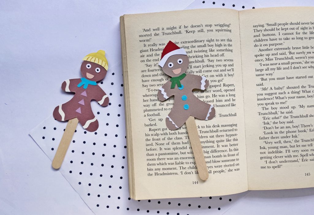 Make an easy Gingerbread Man bookmark for kids