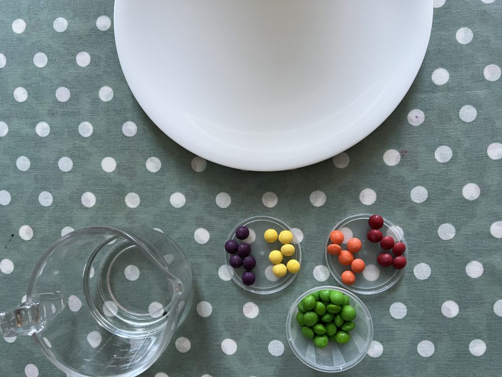 Christmas tree Skittles experiment for kids