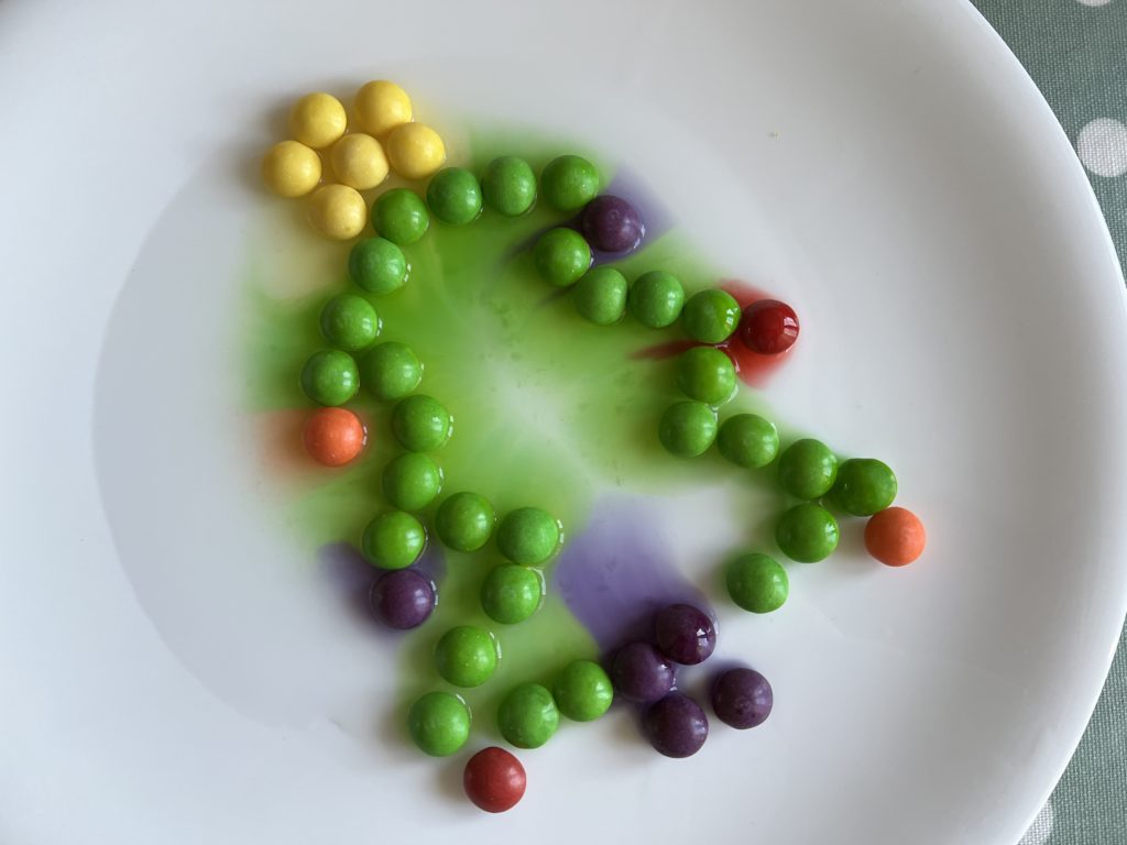 Christmas tree Skittles experiment for kids