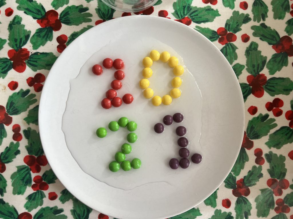 New Year Skittles experiment for kids