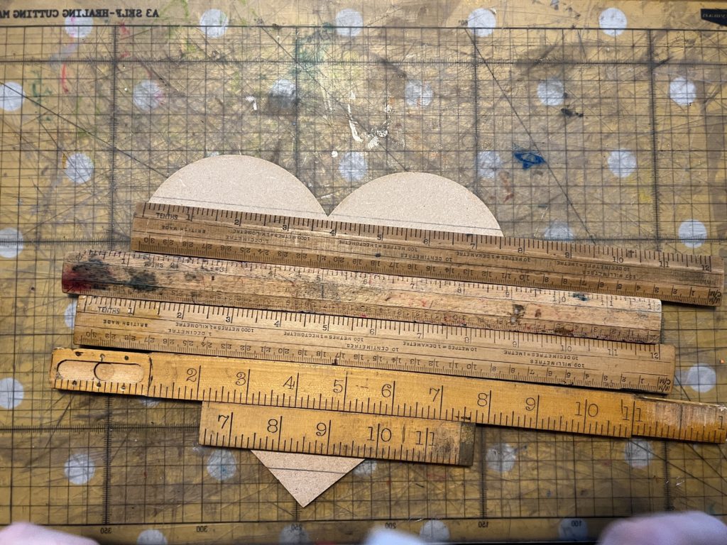 How to make an upcycled vintage ruler heart