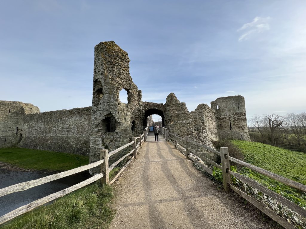 Exploring Pevensey Castle with kids