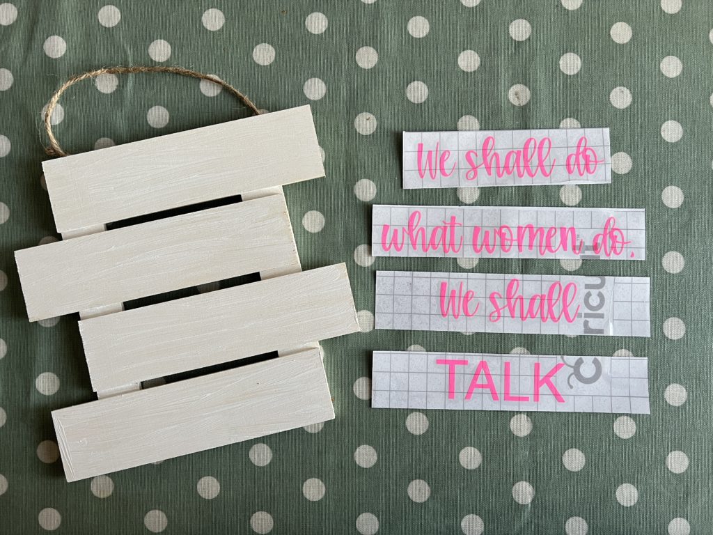 Cricut-made Bridgerton quotation sign