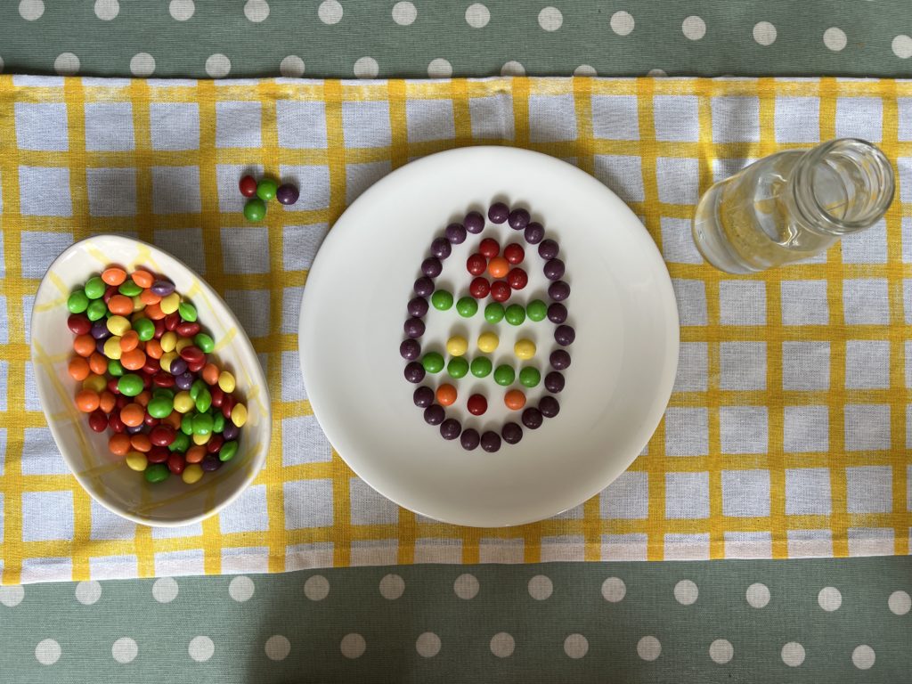 Easter STEM skittles experiment for kids