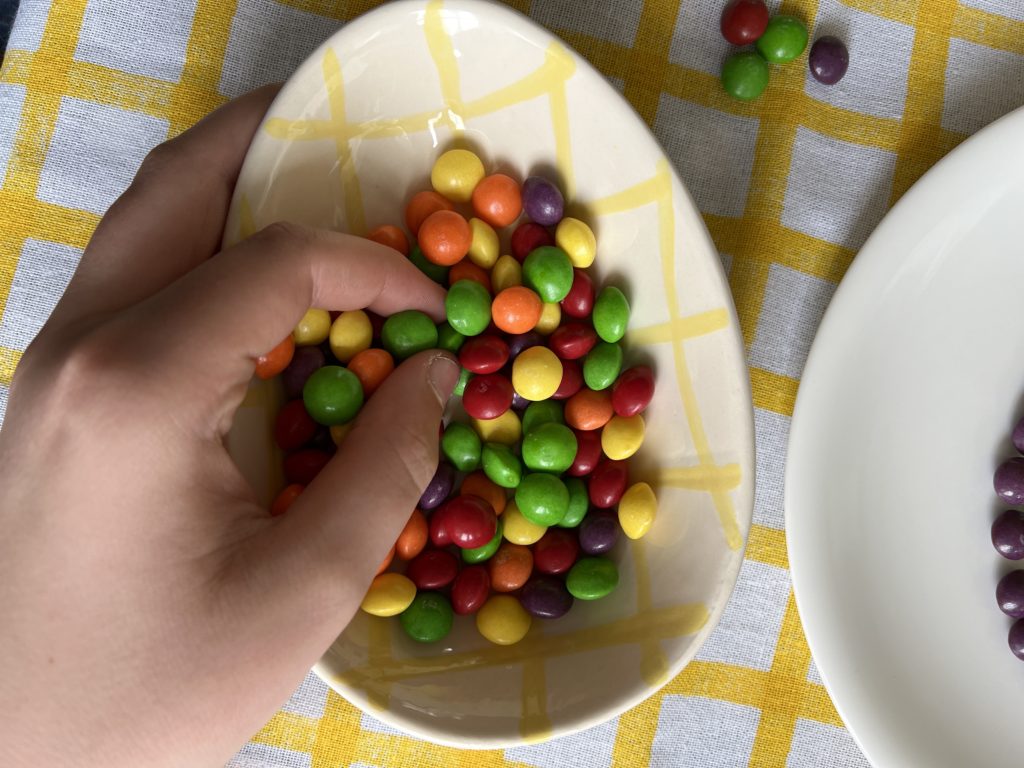 Easter STEM skittles experiment for kids