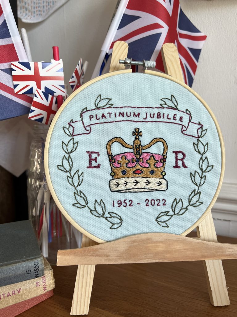 Platinum Jubilee hoop embroidery