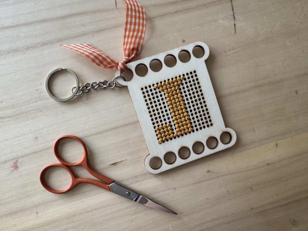 wooden key ring from love embroidery magazine