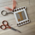 Embroidered wooden keyring stitch kit {love embroidery} wooden key ring from love embroidery magazine