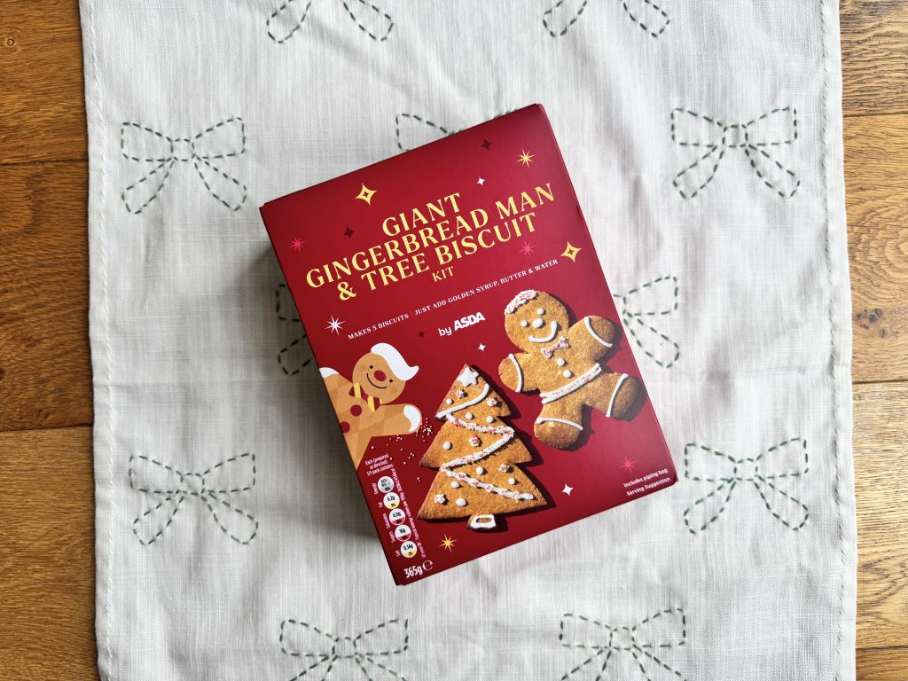 Giant Gingerbread Man & Tree Biscuit kit by Asda, makes 5 biscuits, just add golden syrup, butter and water