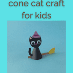 Simple paper cone cat craft for kids