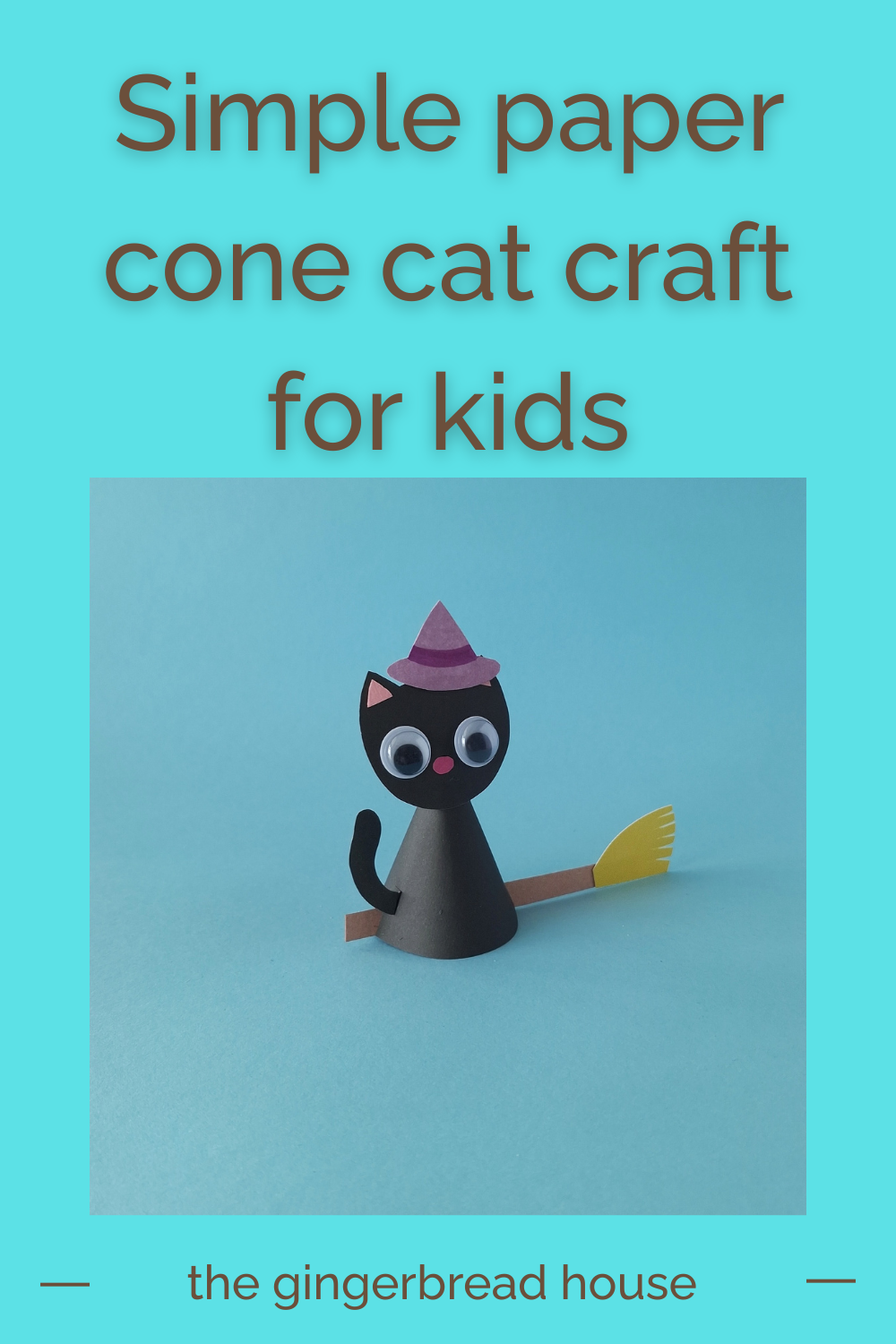 Simple paper cone cat craft for kids