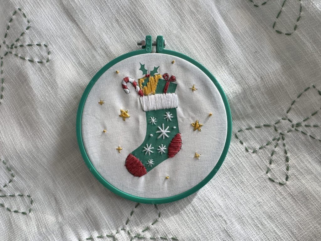 Love Embroidery Christmas stocking