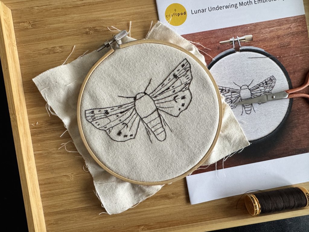 lunar underwing moth embroidery