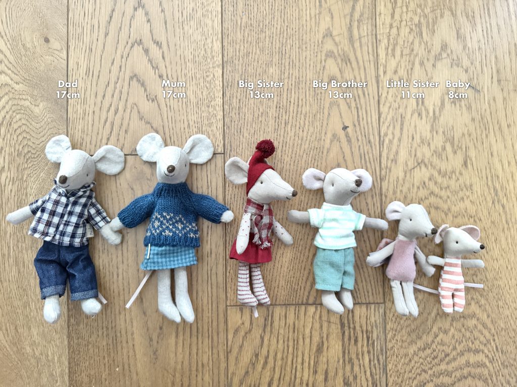 Maileg mice sizes