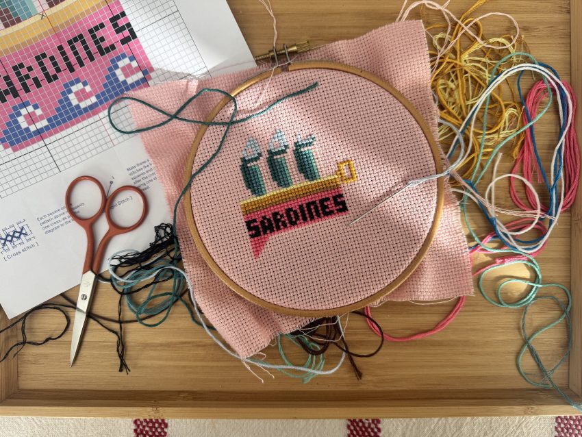sardines in a tin cross stitch