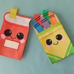 Box of Crayons and notebook Paper Bag Puppet